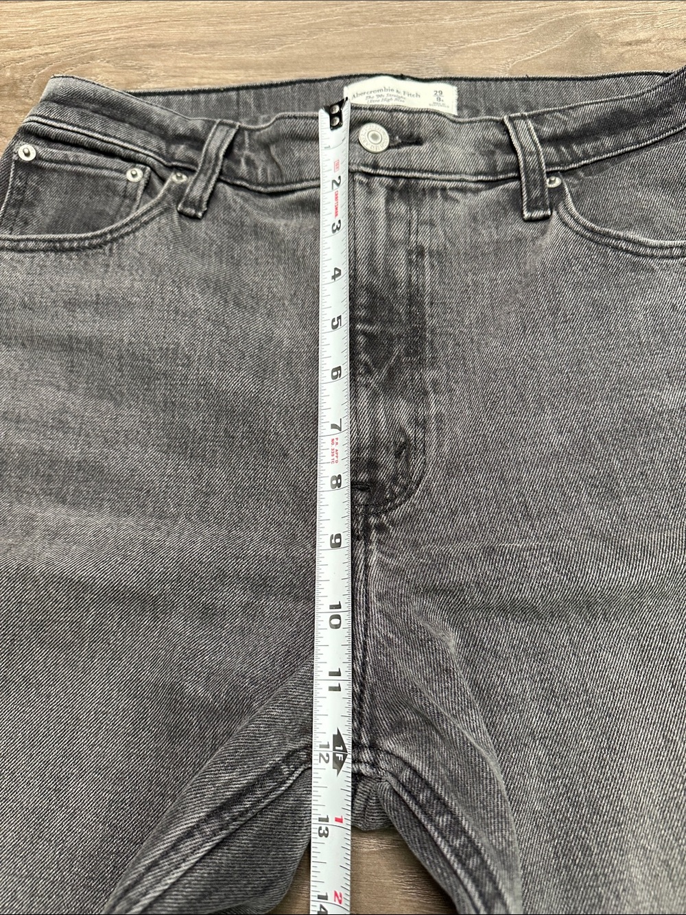 Abercrombie & Fitch The 90’s Straight Ultra High Rise Jeans Black Gray 29 - Picture 10 of 12